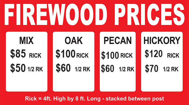 Firewood Prices September 2017 Rickert Landscaping Tree Service